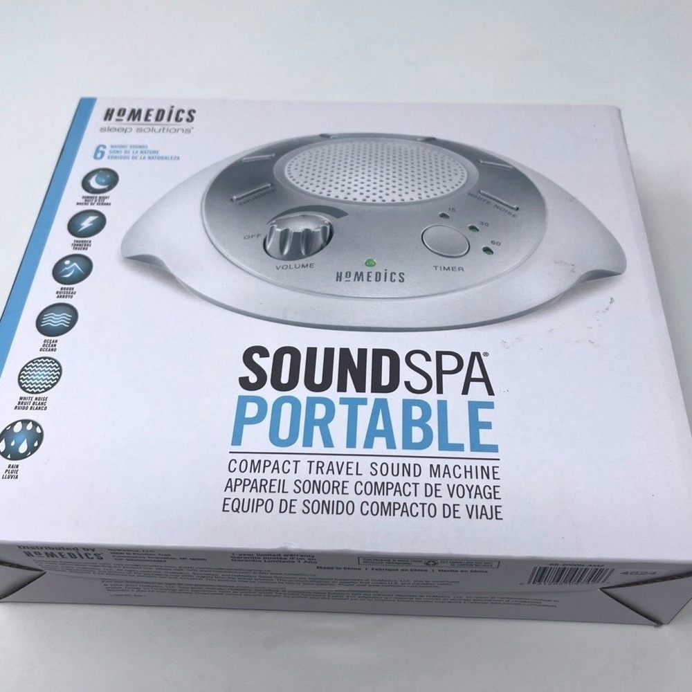Homedics Sound Spa Portable White Noise Sound Machine Sound Therapy 6 Modes NEW